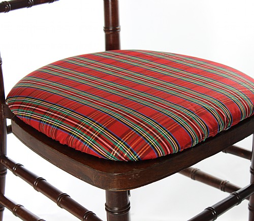 Holiday Sparkle Plaid Seat Cushion Cover