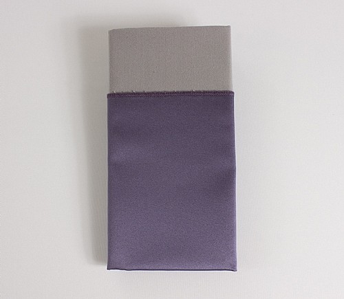 Grape Lamour Dinner Napkin with Grey Cotton Backing