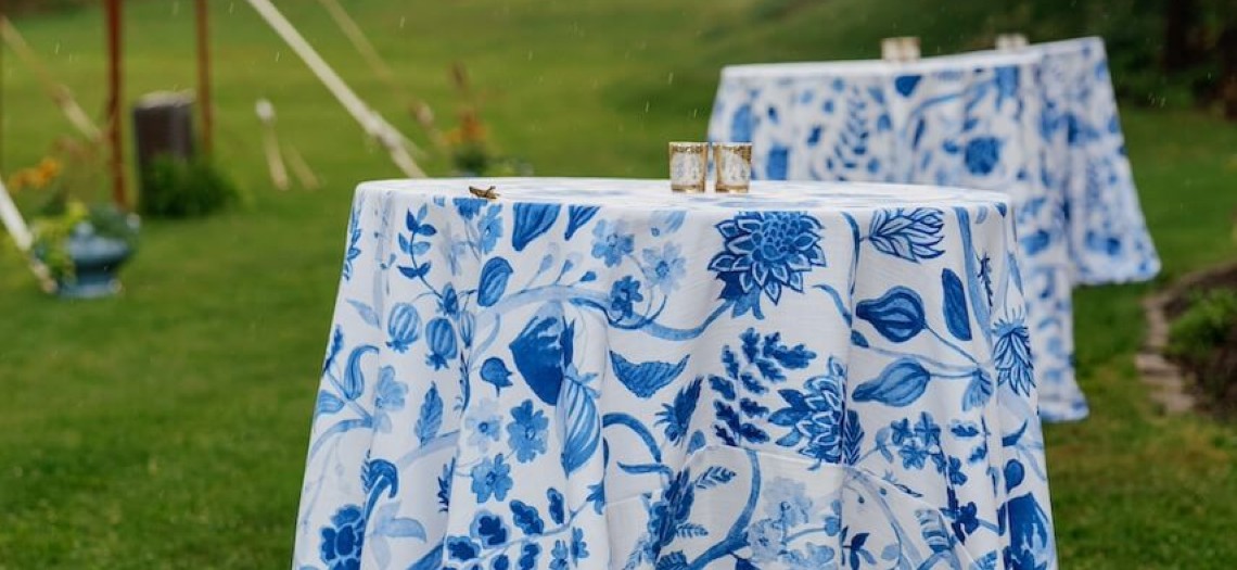 A Blue Delft Delight Under the Tent