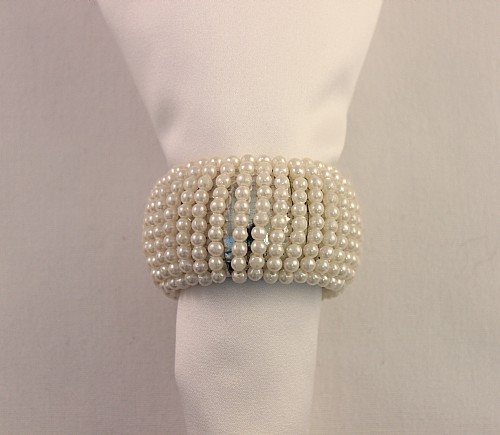 White Pearl Beaded Napkin Ring