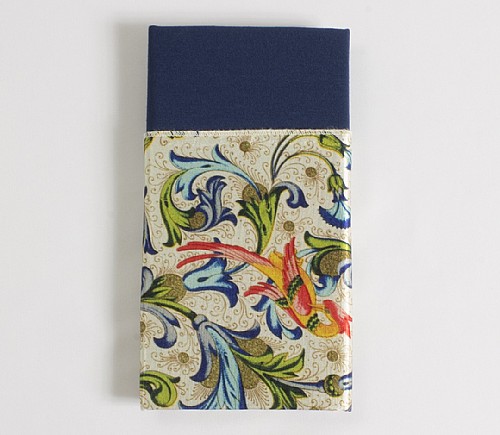 Florentine Majestic Dinner Napkins with Navy Cotton Backing