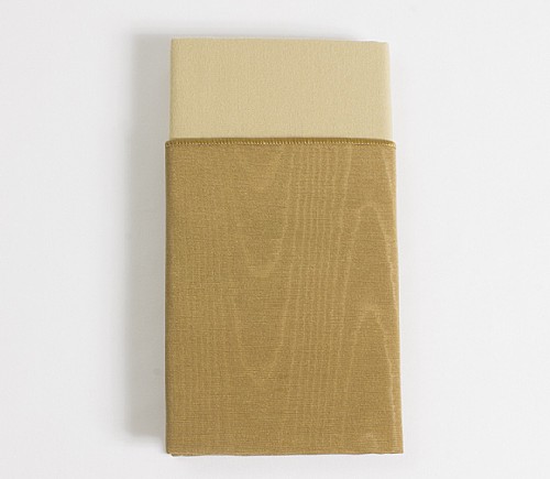 Gold Moire Bengaline with Camel Cotton Backing Dinner Napkin
