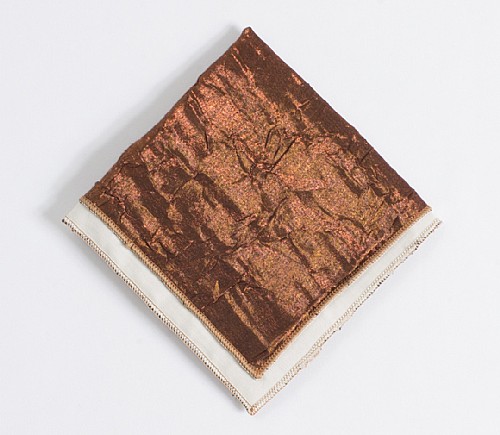Copper Iridescent Crush with Ivory Cotton Backing Cocktail Napkin