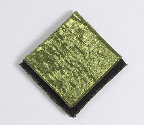 Moss Iridescent Crush with Black Cotton Backing Cocktail Napkin