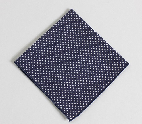 Navy Cotton Swiss Dot Cocktail Napkin