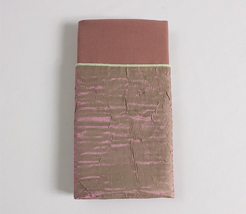 Pink Lime Iridescent Crush with Dusty Rose Cotton Backing Dinner Napkin