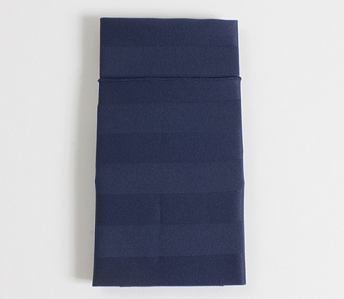 Navy Satin Stripe Dinner Napkin