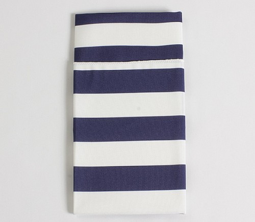 Navy & White Cabana Stripe Dinner Napkin