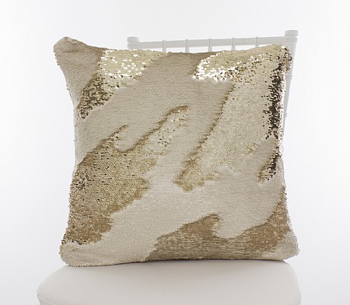 Ivory and Gold Interactive Sequins Pillowcase
