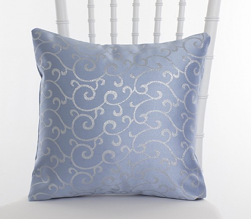 Light Blue with Silver Swirls Pillowcase