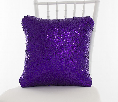 Purple Sequined Taffeta Pillowcases