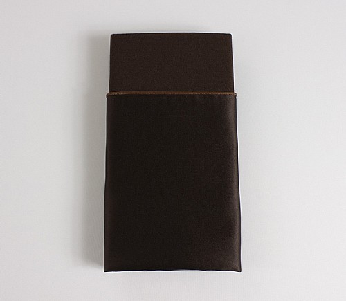 Brown Lamour Dinner Napkin with Brown Cotton Backing