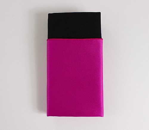 Hot Pink Lamour Dinner Napkin with Black Cotton Backing