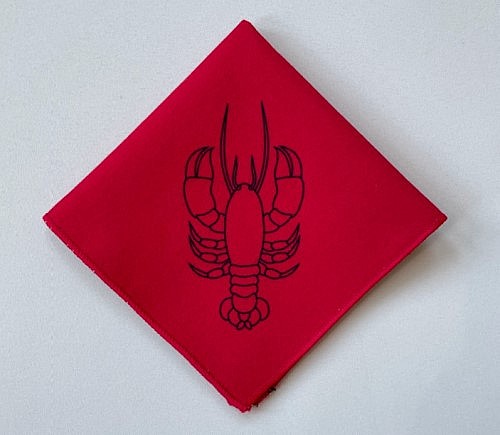 Red Lobster Print Cotton Cocktail Napkin