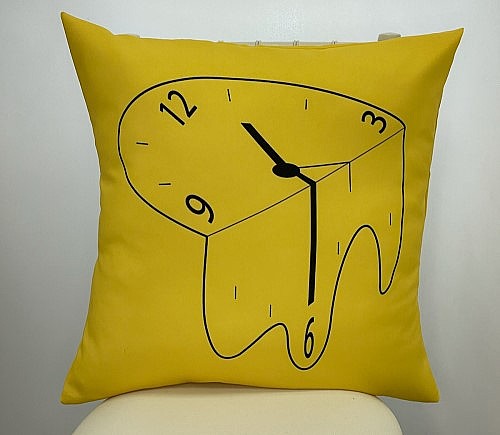 Lemon Dripping Clock Print Poly Pillow