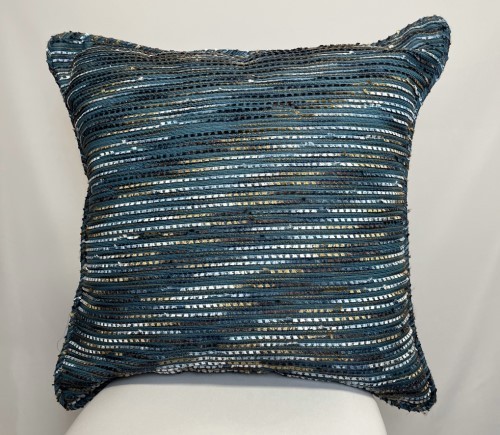 Ocean Chenille Stripe Pillow