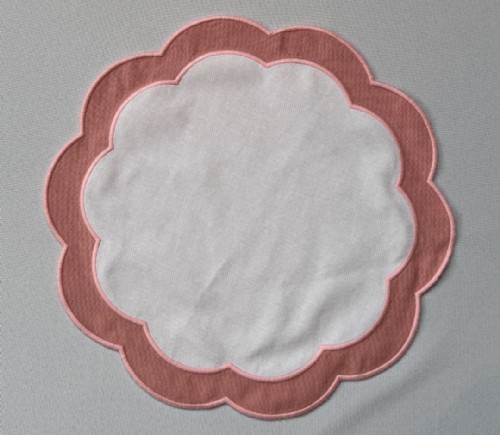 Dusty Rose Scalloped Placemat (Reversible)