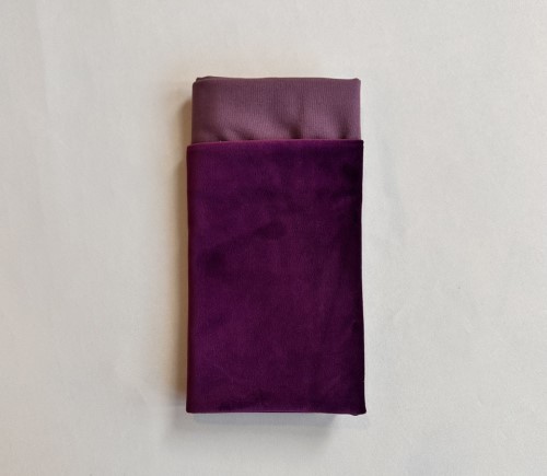 Grape Velvet Napkin w/ Claret Cotton Backing