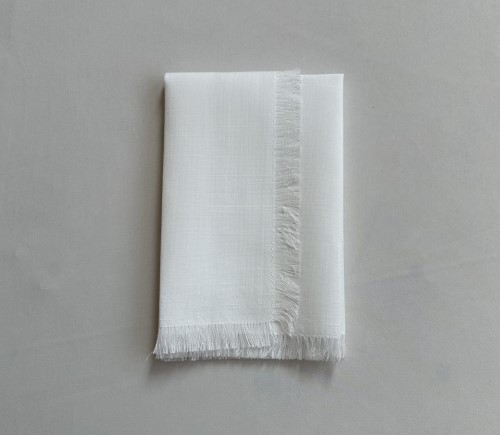 Off-White Fringe Dinner Napkin