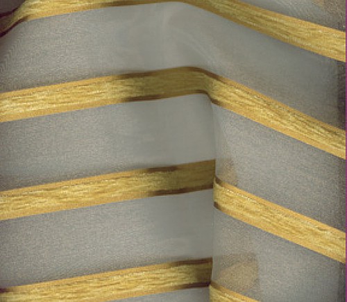 Gold Chenille Sheer Stripe