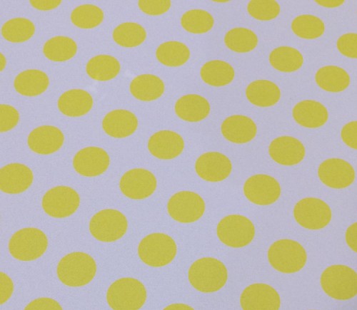 White with Yellow Moon Dots
