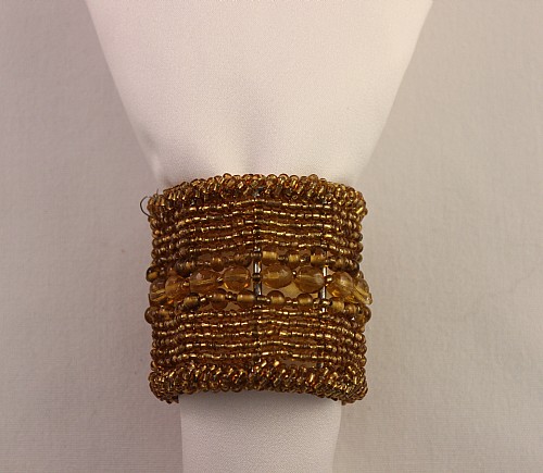Gold Beaded Wrap Napkin Ring