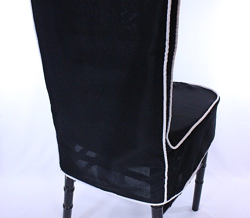 Black with White Piping Chair Cover- Special Order
