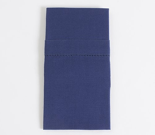 Navy Hemstitch Dinner Napkin