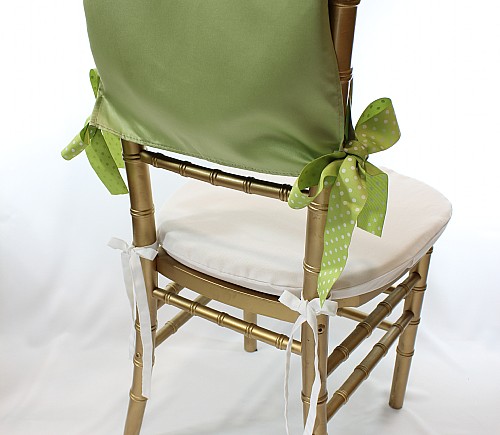 Light Olive Lamour Chair Flap with Ribbon Ties