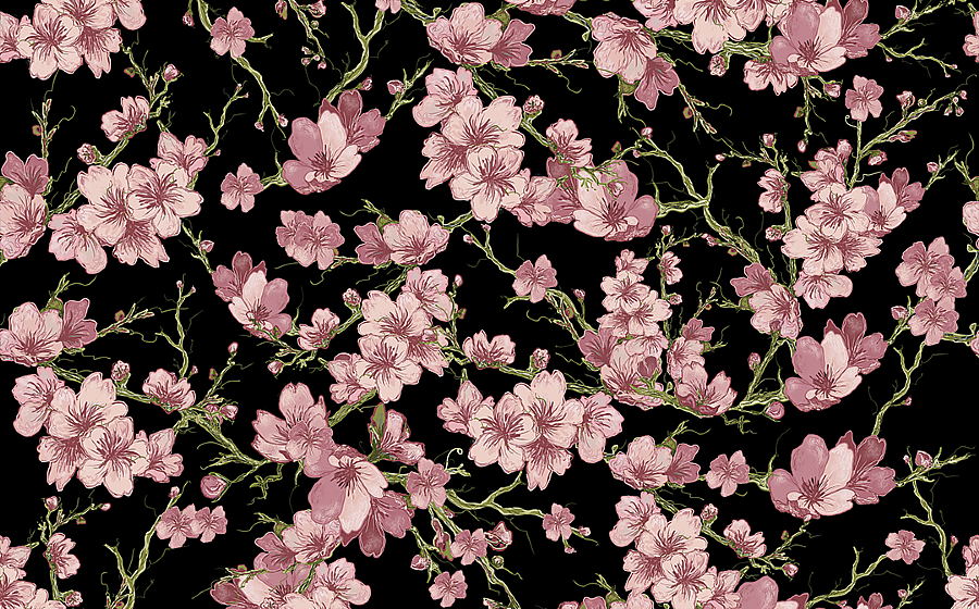 Black Pink Blossoms Lamour